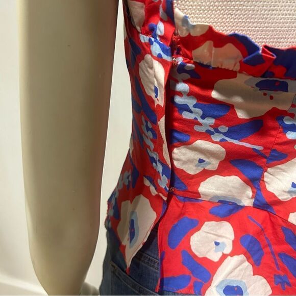 Revolve Anthropologie Hutch Cherry Red Ted Motif Strapless Ruffle Tube Top - Picture 10 of 13